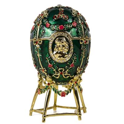 Imperial Faberge "Alexander Palace" Egg / Jewelry Box in Emerald Green