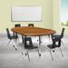 Mobile 86" Oval Wave Flexible Activity Table Set with 18" Student Stack Chairs