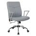 Faux Leather Office Chair with Chrome Base and Built-In Lumbar Support