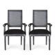 Maria Wood and Cane Upholstered Dining Chair by Christopher Knight Home - 23.75" L x 23.75" W x 39.75" H