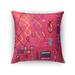 Kavka Designs red/ pink/ blue/ green lilly in pink accent pillow with insert