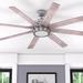 Honeywell Xerxes Brushed Nickel LED Remote Control Ceiling Fan, 8 Blade, Integrated Light - 62-inch