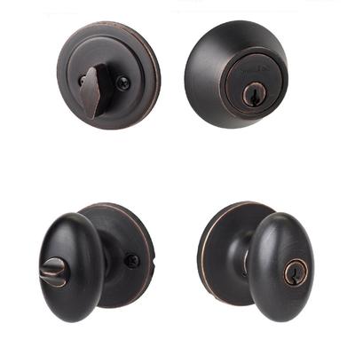 Sure-Loc Egg-shaped Entrance Door Knob with Keyed Alike Deadbolt