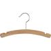 Rounded Wooden Kids Hanger with Natural Finish, 12 Inch Wood Top Hangers with Chrome Swivel Hook for Childrens Clothes