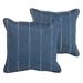 Caldwell III Navy Dotted Stripes Indoor/ Outdoor 22 Inch Corded Pillow Set