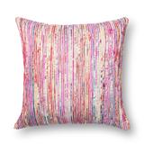 Textured Red/ Multi Stripe 22-inch Throw Pillow or Pillow Cover