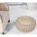 LR Home Basket Weave Hemp Natural Jute Pouf Ottoman