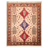 Hand Knotted Arts & Craft Peach Wool Traditional Oriental Rug (6x9) - 6' 6'' x 9' 4''