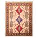 Hand Knotted Arts & Craft Peach Wool Traditional Oriental Rug (6x9) - 6' 6'' x 9' 4''