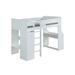 Wooden Twin Size Loft Bunk Bed with Workstation and Ladder, White