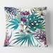 Designart 'Retro Floral Botanical Design II' Mid-Century Modern Throw Pillow