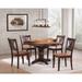 Iconic Furniture Company 42"x42"x60" Round Whiskey Mocha Double X Back 5-Piece Dining Set