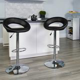 Contemporary Vinyl Rounded Orbit-style Height-adjustable Barstool - 32 - 40.75"H