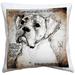 Boxer Dog 17x17 Throw Pillow with Polyfill Insert, Brown