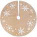 Joiedomi 4 ft. Tall Red & White Durable Burlap Snowflake Christmas Tree Skirt - 2.2"W x 1.8"L x 13"H