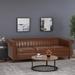 Drury Channel Stitch Faux Leather Sofa with Nailhead Trim by Christopher Knight Home - 83.00" L x 32.50" W x 27.00" H