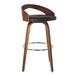 30 Inch Faux Leather Swivel Counter Height Barstool with Open Back, Brown