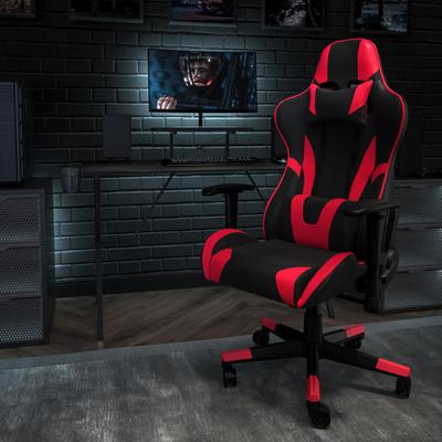 Gaming Desk & Chair Set with Cup Holder, Headphone Hook, and Monitor Stand