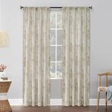 No. 918 Hilary Watercolor Floral Linen Blend Semi-Sheer Rod Pocket Curtain Panel, Single Panel