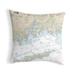 Fishers Island Sound, RI Nautical Map Noncorded Pillow 12x12