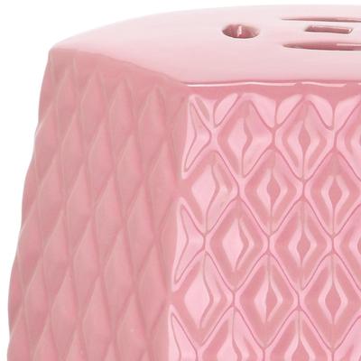 SAFAVIEH Kids Pink Diamonds Ceramic Decorative Garden Stool.