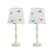 Aspen Creative 2 Pack Set 19 1/2" High Wood Table Lamp Cream White with Metal Base and Hardback Empire Lamp Shade White 9" Wide