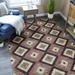 The Curated Nomad Fitzgerald Jute Black/Maroon/Green Geometric Area Rug