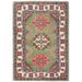 Handmade One-of-a-Kind Vegetable Dye Kazak Wool Rug (Afghanistan) - 2'1 x 3'2