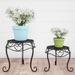 Plant Stands - Set of 2 Round Indoor or Outdoor Nesting Wrought Iron by Pure Garden (Black) - Set of 2