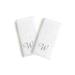 Copper Grove Belgrad 2-piece White Turkish Cotton Hand Towels with Grey Script Monogrammed Initial