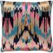 Virgil Hot Pink & Navy Embroidered Ikat Feather Down Throw Pillow (20" x 20")