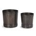 Unique Large Riveted Bronze Planter Set of 2 for Outdoor or Indoor Use, Garden, Deck, and Patio