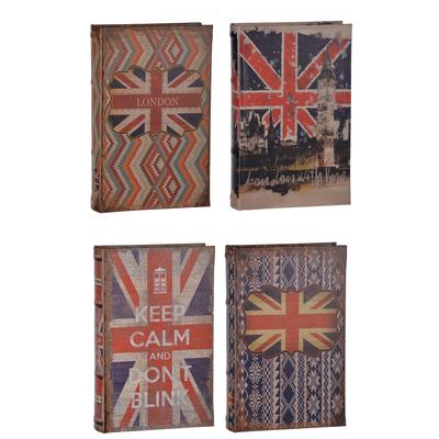 British Flag Faux Books (Pack of 4)