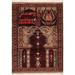 Balouch Handmade Turkoman Persian Traditional Prayer Area Rug Wool - 4'4" x 3'1"