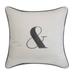 Edie At Home Celebrations Embroidered Applique "&" Decorative Pillow, Oyster/Grey