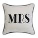 Celebrations Embroidered Applique "Mrs" Decorative Pillow, Oyster/Black