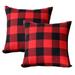 Christmas Red and Black Checkers Throw Pillow Case