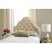 SAFAVIEH Arebelle Buckwheat Velvet Upholstered Tufted Headboard - Brass Nailhead (Twin)