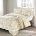 Style Quarters Savanah Floral 3pc Duvet Cover Set-Yellow Watercolor Savannah Floral Pattern-100% Cotton-Machine Washable - Queen