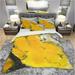 Designart 'Yellow , Black and Marbled Acrylic Painting' Modern & Contemporary Bedding Set - Duvet Cover & Shams