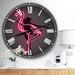 Designart 'Neon Pink Flamingo and Ballerina' Large Modern Wall Clock