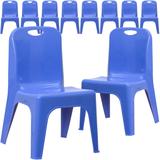 10 Pack Plastic Stackable School Chair with Carrying Handle and 11'' Seat Height