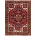 Geometric Heriz Persian Area Rug Wool Handmade Oriental Kitchen Carpet - 4'11" x 6'8"