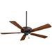 Contractor Plus - 52" Ceiling Fan in Oil Rubbed Bronze finish w/ Reversible Medium Maple/Dark Walnut blades by Minka Aire