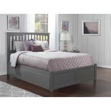 Mission King Platform Bed with 2 Drawers in Grey