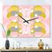 Designart 'Retro Pastel Circular Pattern IV' Oversized Mid-Century wall clock - 3 Panels - 36 in. wide x 28 in. high - 3 Panels