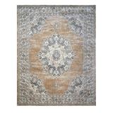 Gertmenian Beryl Grier Tan/Grey Traditional Floral Medallion Border Area Rug - 5'3" x 7'5"