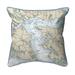 Pungo River, NC Nautical Map Small Corded Indoor/Outdoor Pillow 12x12