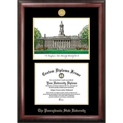 Penn State University 11w x 8.5h Gold Embossed Diploma Frame with Campus Images Lithograph