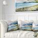 Designart 'Blue Hills Over Sea' Landscape Printed Throw Pillow